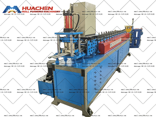चेन ड्राइव पूर्ण स्वचालित शटर डोर फ्रेम रोलिंग मशीन 380V 50Hz 3 चरणों स्टील फ्रेम Purlin के लिए