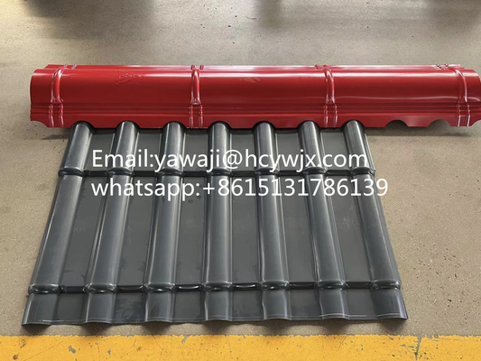 400mm 45 # स्टील रिज कैप रोल मशीन बनाने की मशीन छत टाइल रोल बनाने