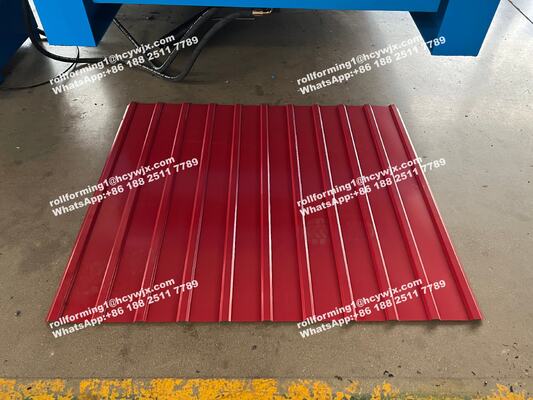 0.3-0.6 मिमी मोटाई की छत टाइलों के लिए हाइड्रोलिक कटिंग पीएलसी नियंत्रण प्रणाली के साथ डबल लेयर रोल फोर्मिंग मशीन