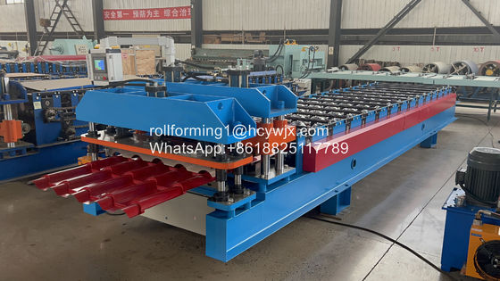 0.3-0.8 मिमी मोटाई चमकता हुआ टाइल बनाने की मशीन सिंगल चेन ड्राइव