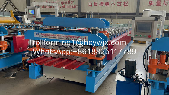 रूफ के लिए ऑटोमैटिक चेन ट्रांसफर मेटल रोल बनाने की मशीन डबल लेयर