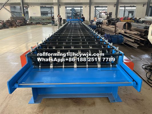 पीएलसी नियंत्रित मंजिल डेक रोल बनाने की मशीन 400 मिमी एच बीम स्टील फ्रेम 1220 मिमी चौड़ा