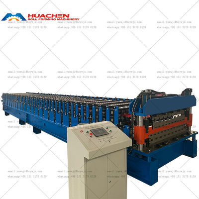 उच्च गुणवत्ता वाली डबल लेयर फोर्मिंग मशीन ट्रैपेज़ोइडल ग्लेज़्ड शीट धातु छत बनाने