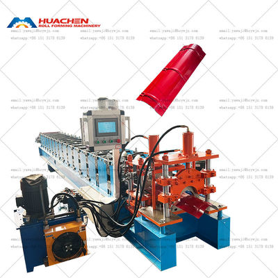 धातु छत शीट बनाने छत स्टील रिज कैप रोल बनाने की मशीन