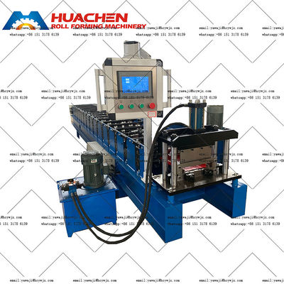 टिकाऊ हाइड्रोलिक छत रोल बनाने की मशीन 0.3-0.6 मिमी सामग्री मोटाई और CR12 कटर सामग्री के साथ