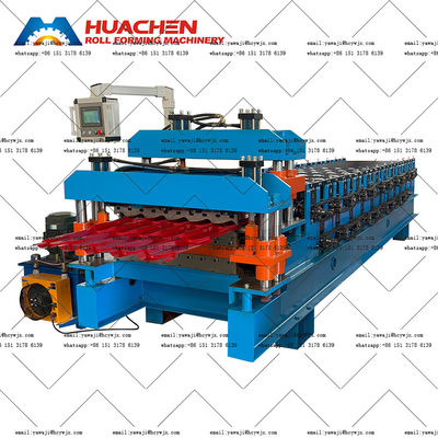 छत शीट डबल डेक स्टील रोल बनाने की मशीन चेन ड्राइव