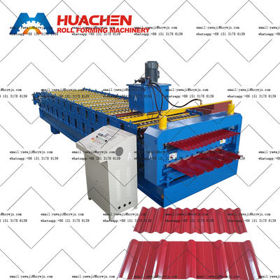 छत शीट धातु पीपीजीआई / जीआई डबल लेयर रोल बनाने की मशीन