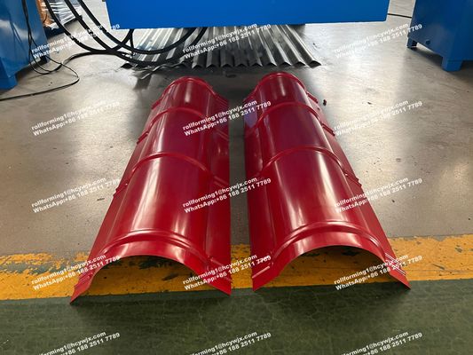 ऑटोमैटिक रिज कैप रोल फोर्मिंग मशीन, छत टाइल निर्माण मशीन हाइड्रोलिक कटिंग