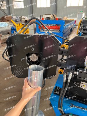 100 मिमी गोल डाउनस्पॉट पाइप रोल बनाने की मशीन हाइड्रोलिक काटने का प्रकार