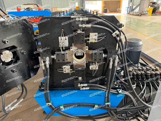 100 मिमी गोल डाउनस्पॉट पाइप रोल बनाने की मशीन हाइड्रोलिक काटने का प्रकार