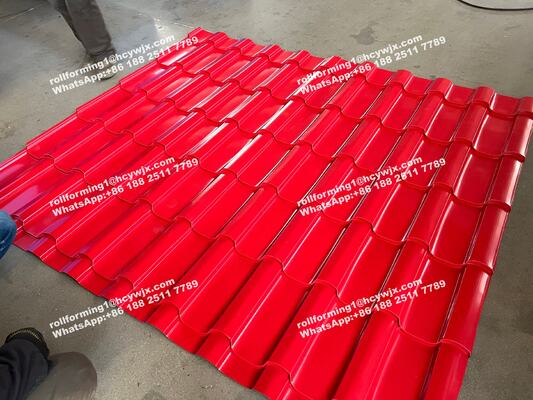 1250 मिमी चौड़ाई और 0.3-0.6 मिमी मोटाई टाइल उत्पादन के लिए पीएलसी नियंत्रण के साथ डबल लेयर रोल फोर्मिंग मशीन