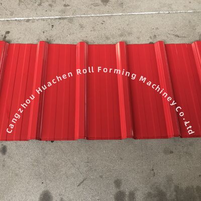 1250 मिमी चौड़ाई, 15 मीटर/मिनट गति और पीपीजीआई/जीआई सामग्री के साथ ग्लेज्ड पैनल के लिए डबल लेयर रोल फॉर्मिंग मशीन