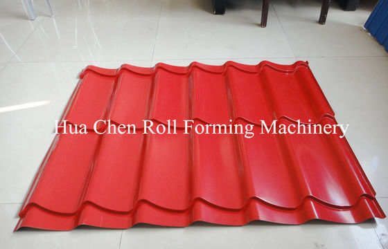 ठोस इस्पात दस्ता Metrocopo रूफ चमकता हुआ टाइल रोल 15 पंक्तियों के साथ बनाने की मशीन