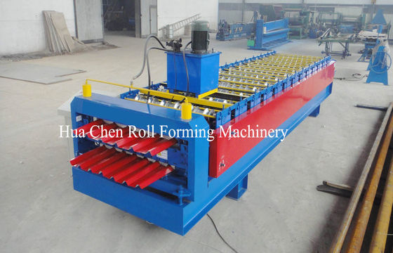 रंग स्टील प्लेट डबल परत छत पैनल रोल बनाने की मशीन 1200 / 1250mm चौड़ाई