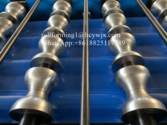 Metal Roof Glazed Tile Cold Roll Forming Machine With 5T Manual Decoiler
