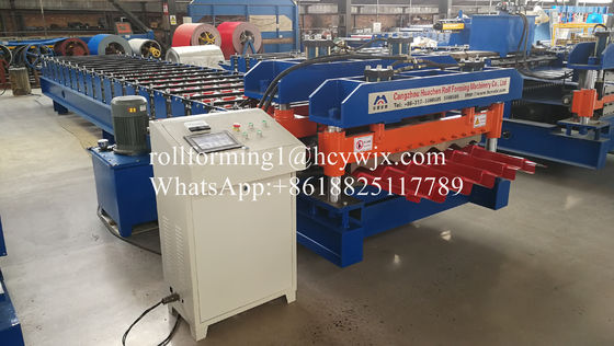 Hydraulic Cutting Glazed Tlile Roll Forming Machine PLC Control